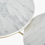 Pacific Lifestyle Milly Side Tables (Set of 2) - White Marble and Gold