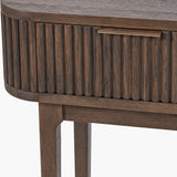 Pacific Lifestyle Raie Console Table – Dark Brown Ribbed Oak & Pine Wood