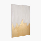 Pacific Lifestyle White and Gold Abstract Canvas