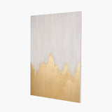 Pacific Lifestyle White and Gold Abstract Canvas
