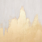 Pacific Lifestyle White and Gold Abstract Canvas