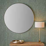 Pacific Lifestyle Brushed Silver Round Wall Mirror – Large