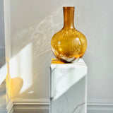 Pols Potten Crackled Ball Body Vase in Amber Glass – Large – Excess Stock