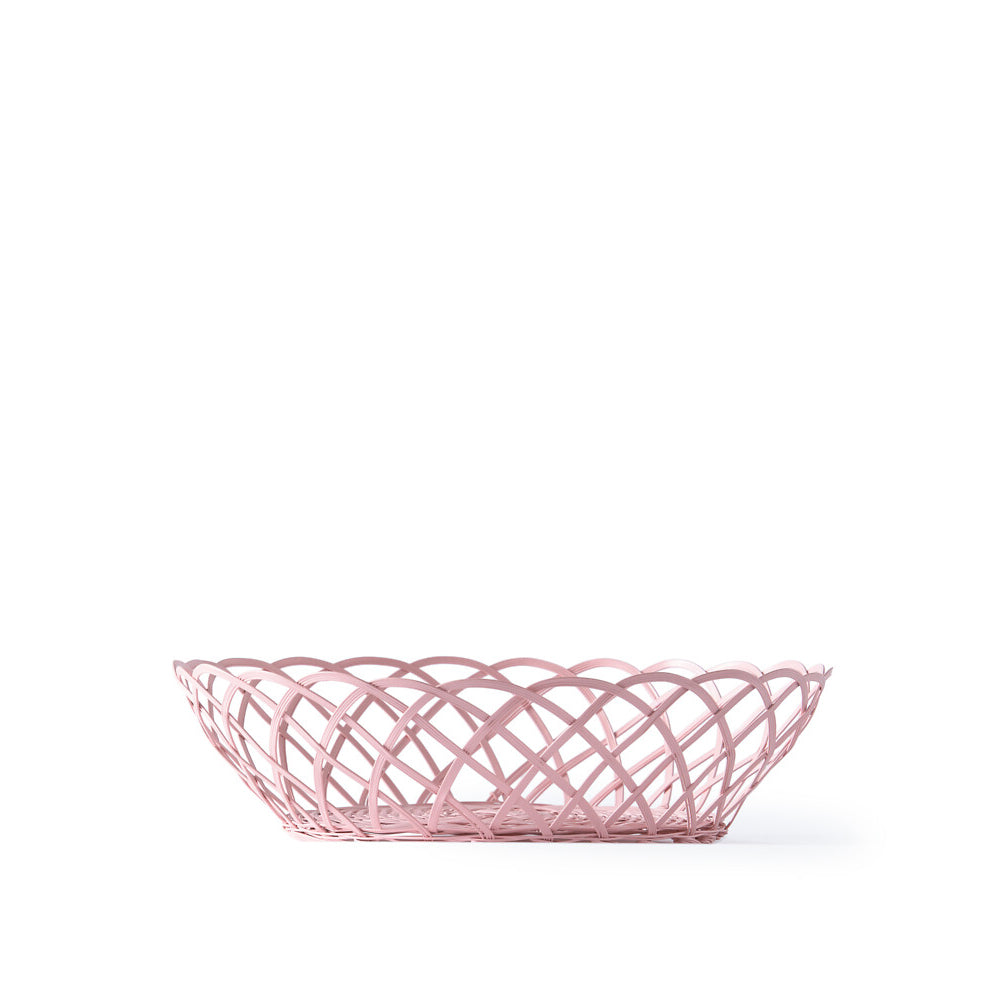Pols Potten Bakkie Lace Basket in Pink - Large