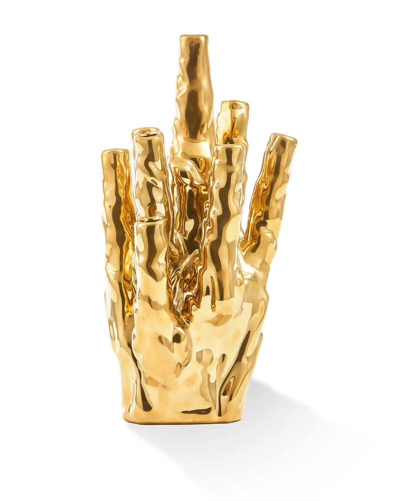 Pols Potten Coral Vase – 10 Tulips – Gold