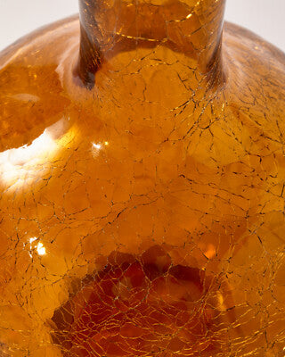 Pols Potten Crackled Ball Body Vase in Amber Glass – Small