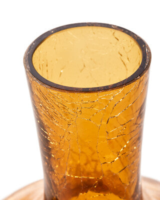 Pols Potten Crackled Ball Body Vase in Amber Glass – Small