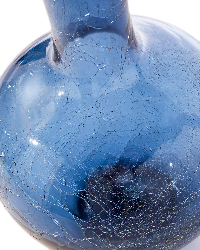 Pols Potten Crackled Ball Body Vase in Dark Blue Glass – Large