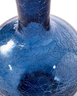Pols Potten Crackled Ball Body Vase in Dark Blue Glass – Small