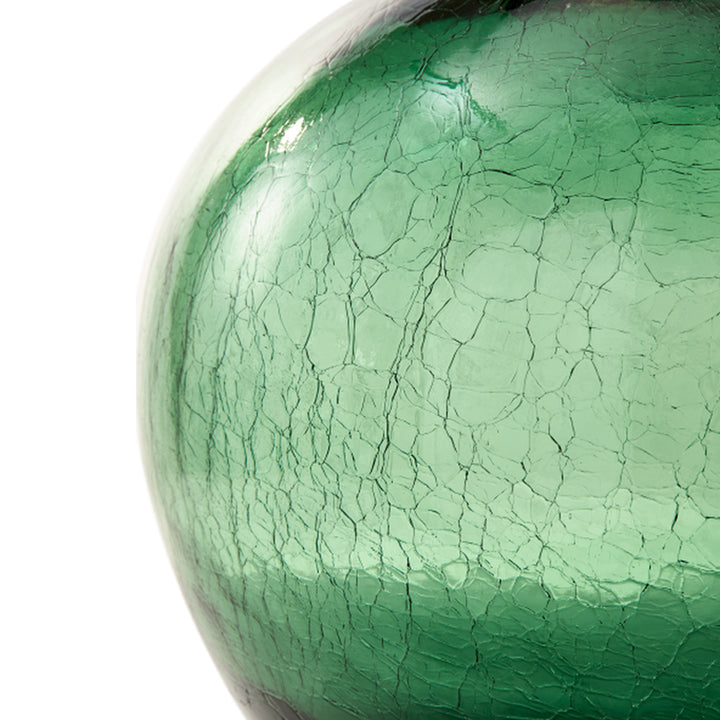 Pols Potten Crackled Ball Body Vase in Dark Green Glass – Large