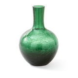 Pols Potten Crackled Ball Body Vase in Dark Green Glass – Small