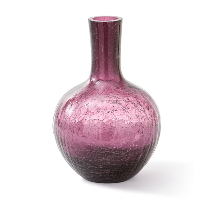 Pols Potten Crackled Ball Body Vase in Dark Purple Glass – Small