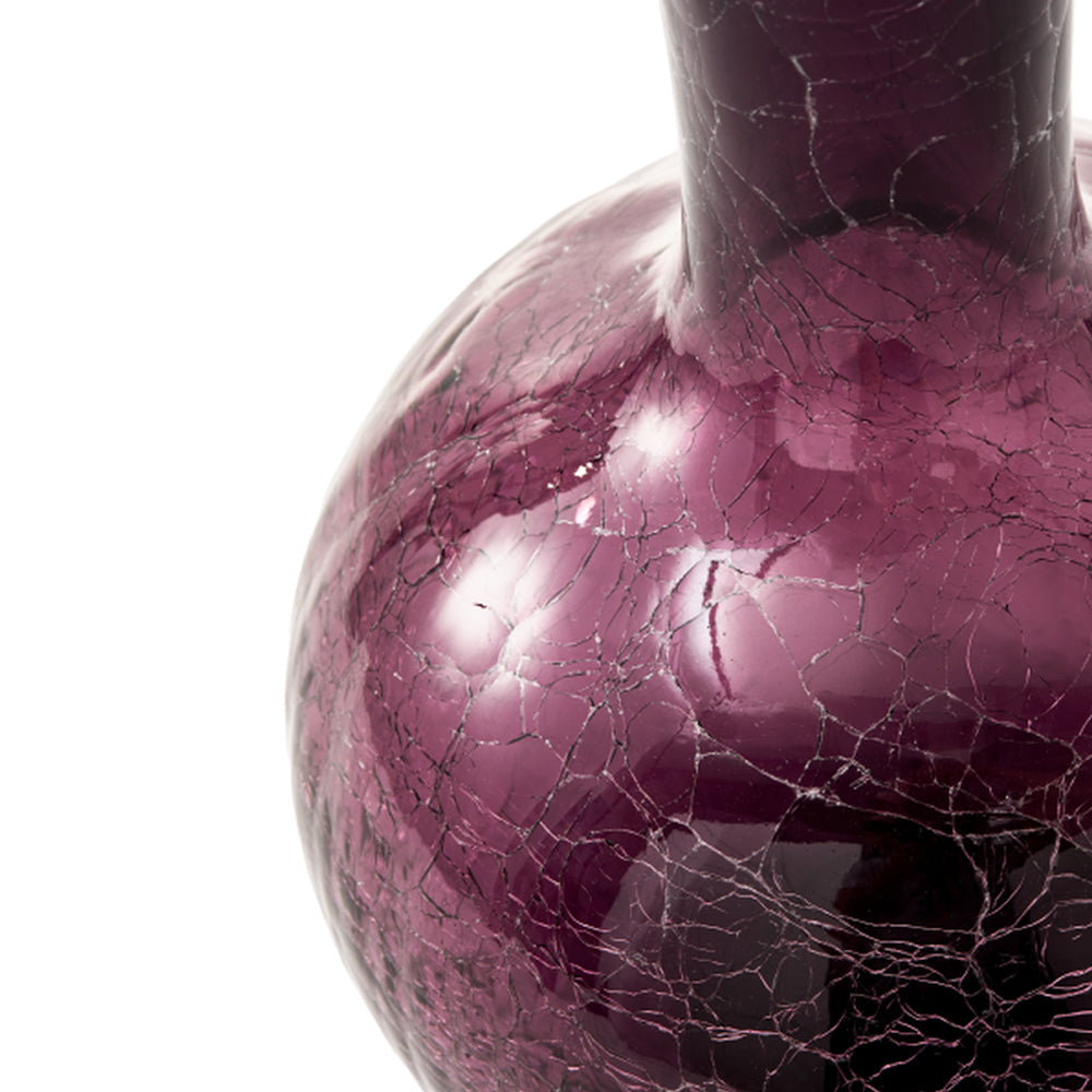 Pols Potten Crackled Ball Body Vase in Dark Purple Glass – Small