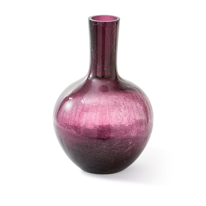 Pols Potten Crackled Ball Body Vase in Dark Purple Glass – Large