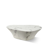 Pols Potten Oval Marble Look Coffee Table – White - Large