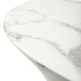 Pols Potten Oval Marble Look Coffee Table – White - Large