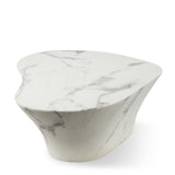 Pols Potten Oval Marble Look Coffee Table – White - Large