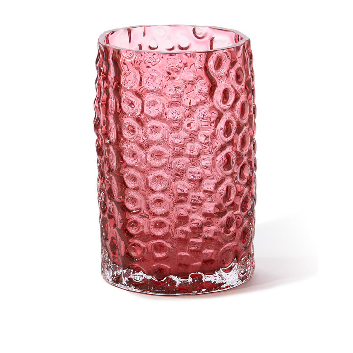 Pols Potten Round Relief Vase – Light Pink Glass