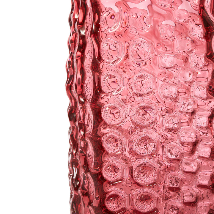 Pols Potten Round Relief Vase – Light Pink Glass