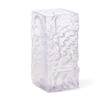 Pols Potten Square Relief Vase – Clear Glass