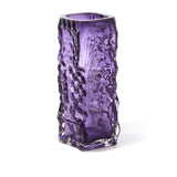 Pols Potten Square Relief Vase – Dark Purple Glass