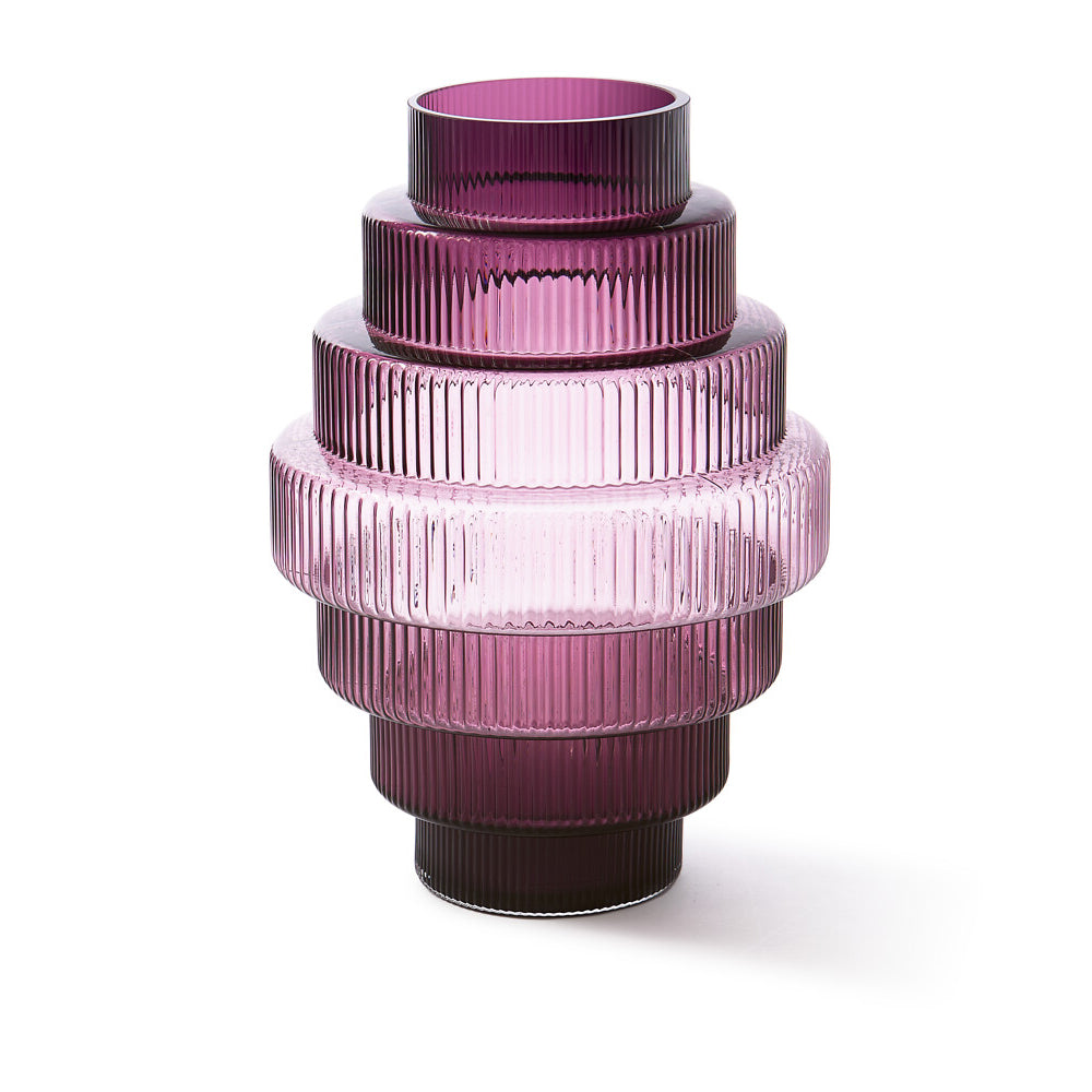 Pols Potten Steps Vase in Purple Glass – Large