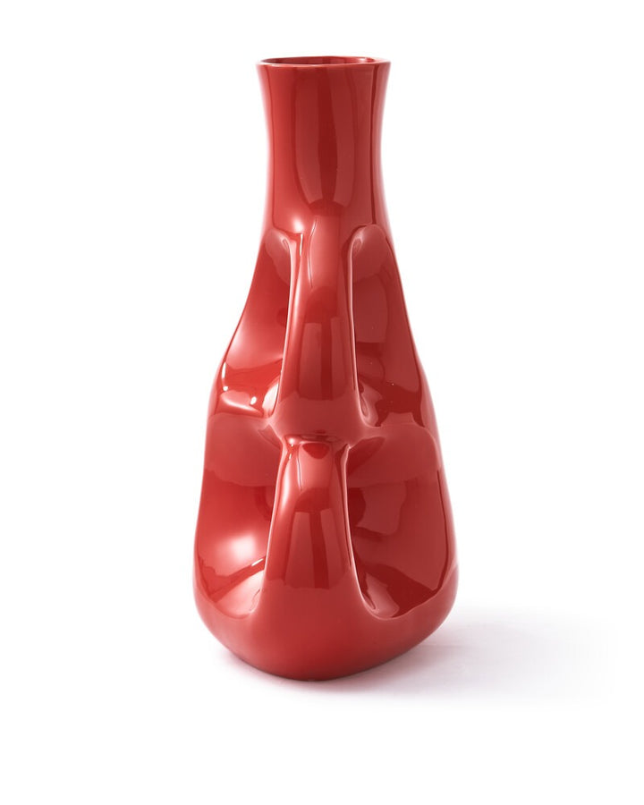 Pols Potten Three Ears Vase in Coral Red Ceramic – Medium