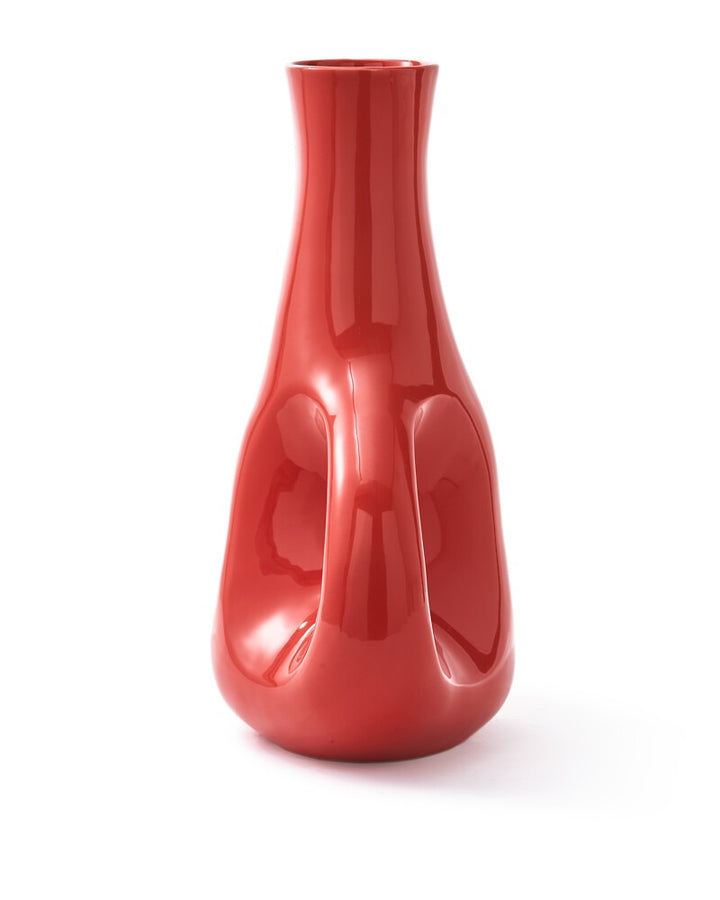 Pols Potten Three Ears Vase in Coral Red Ceramic – Medium