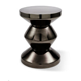 Pols Potten Zig Zag Metal Stool – Black Nickel