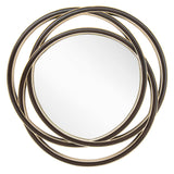 RV Astley Dove Round Mirror – Walnut and Champagne Silver
