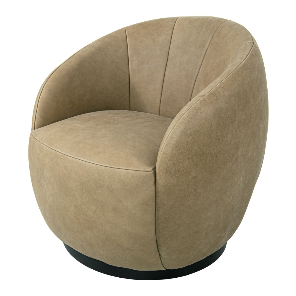 RV Astley Chalain Swivel Chair – Caramel Leather