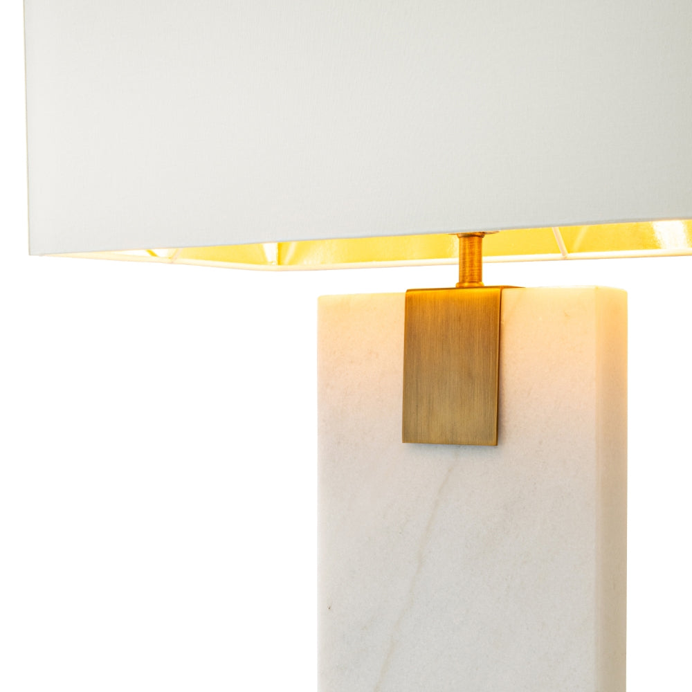 RV Astley Nahanni Table Lamp – White Marble – Shropshire Design