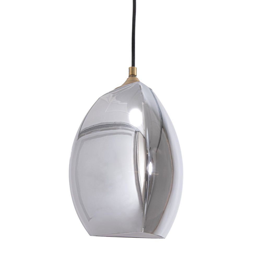 RV Astley Talence Pendant Light with Antique Brass and Smoked Glass – Excess Stock