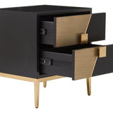 Raidan 2 Drawer Chest – Black and Gold