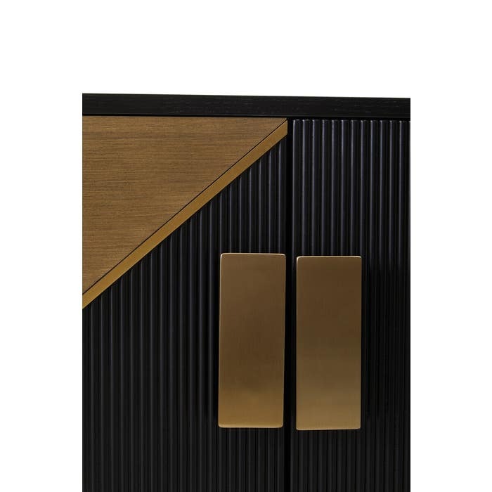 Raidan 4 Door Sideboard – Black and Gold