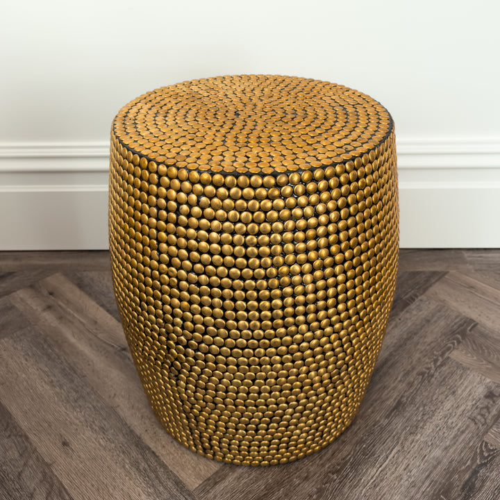 Rambala Side Table with Brass Stud Detail