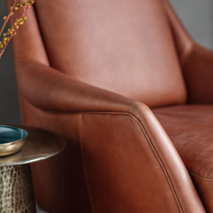 Raya Armchair – Brown Leather