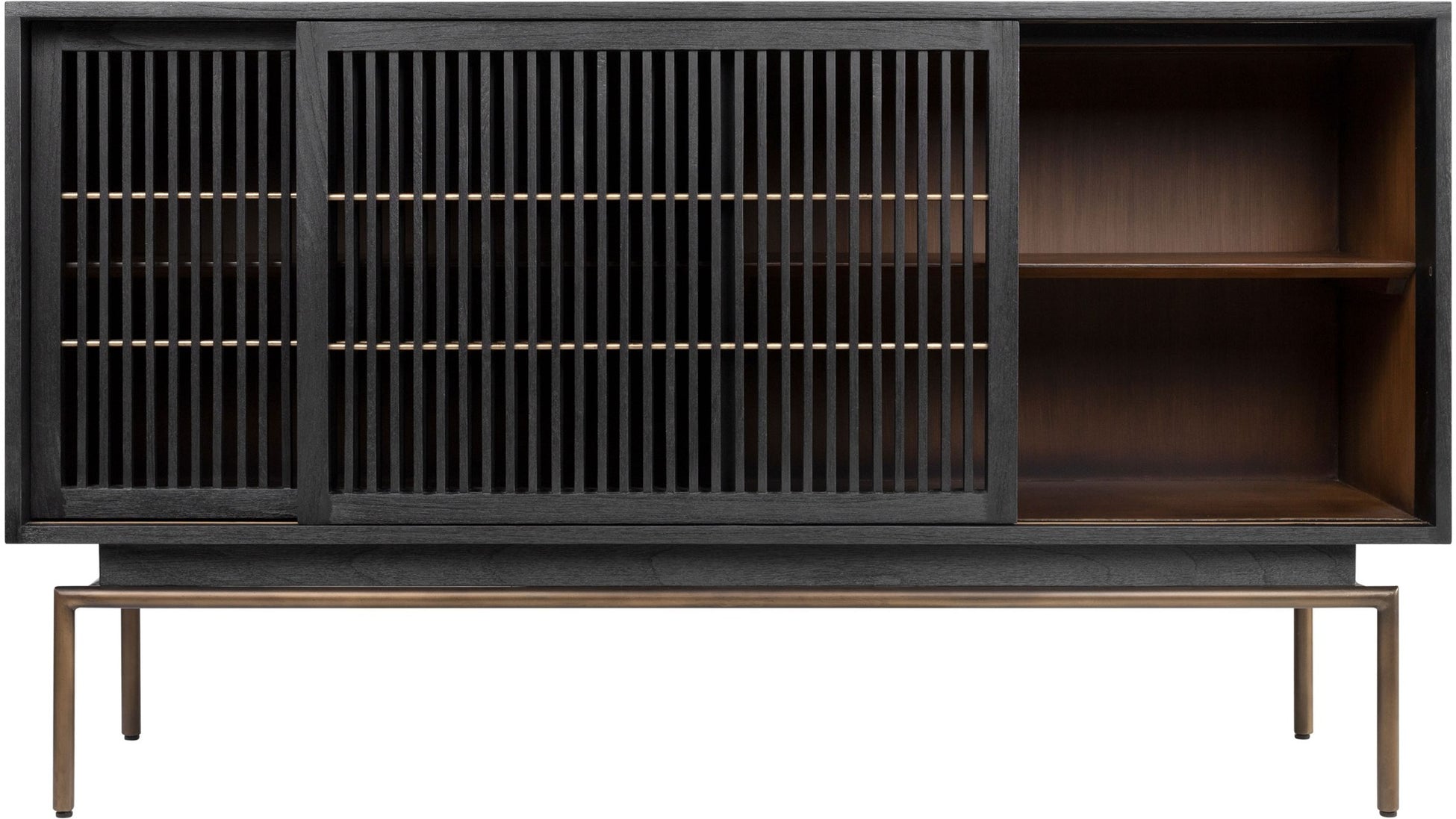 Relino Sideboard with Mindi Wood and Dark Brass Metal – Shropshire Design