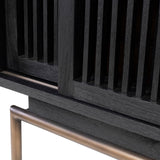 Relino Sideboard with Mindi Wood and Dark Brass Metal