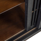 Relino Sideboard with Mindi Wood and Dark Brass Metal