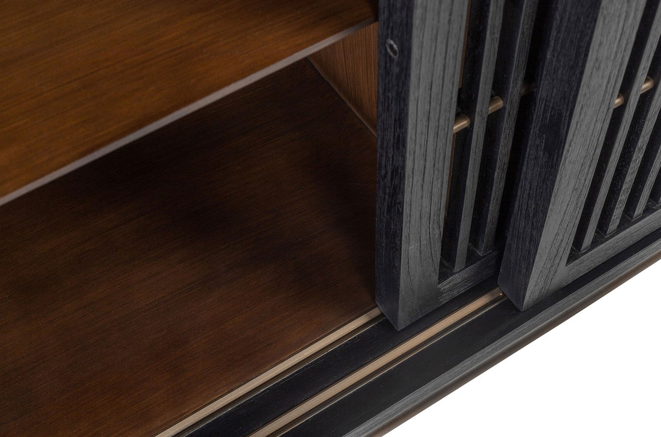 Relino Sideboard with Mindi Wood and Dark Brass Metal – Shropshire Design