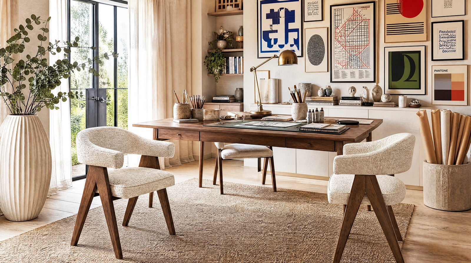 Richmond Interiors Mori Dining Chair – Cream Tweed