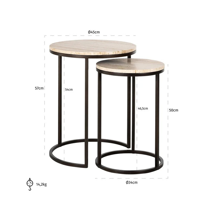 Richmond Interiors Avalon Side Table - Set of 2