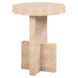 Richmond Interiors Biltmore Side Table - Beige Travertine