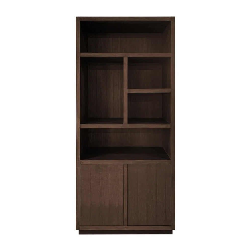 Richmond Interiors Brown Oakura Bookcase with 2 Doors – Left