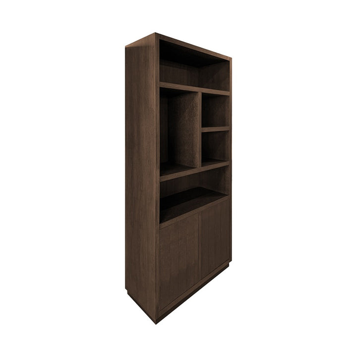 Richmond Interiors Brown Oakura Bookcase with 2 Doors – Left