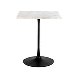 Richmond Interiors Carlten Square Bistro Table – White Marble
