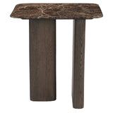 Richmond Interiors Castello End Table - Smoked Charcoal Marble Top