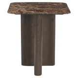Richmond Interiors Castello End Table - Smoked Charcoal Marble Top