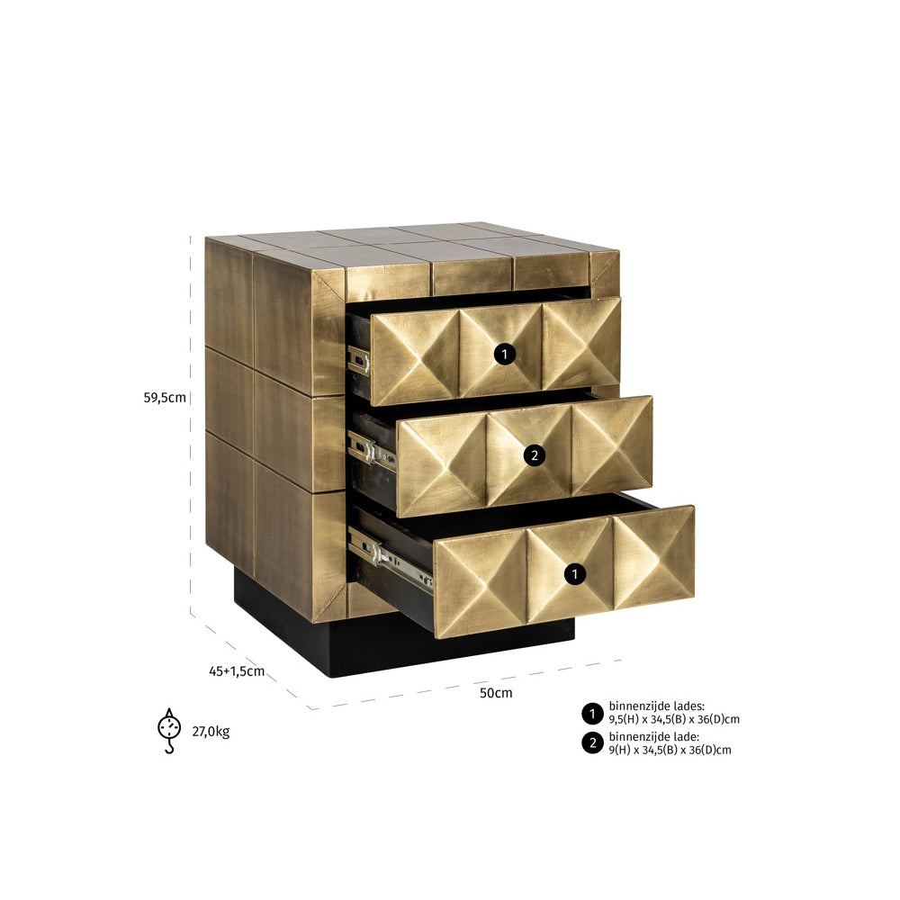 Richmond Interiors Collada Cabinet with 3 Drawers